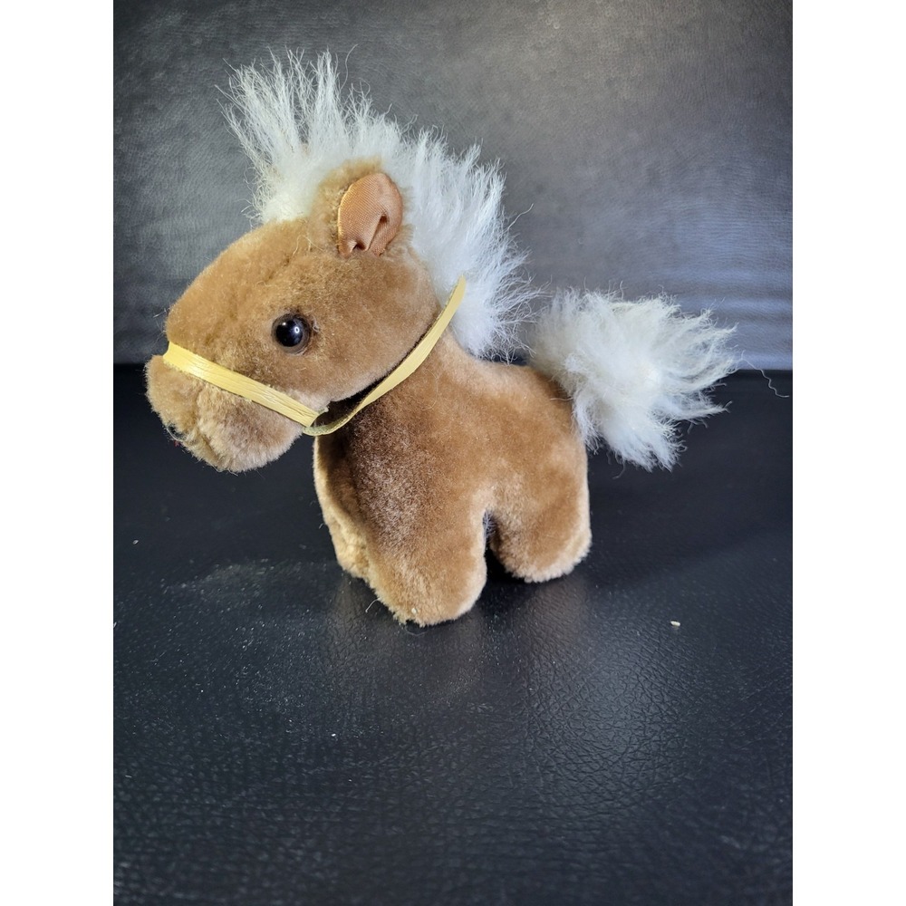 Vintage Russ Berrie WHINNY BROWN  Pony Horse Stuffed Animal Toy Plush Works